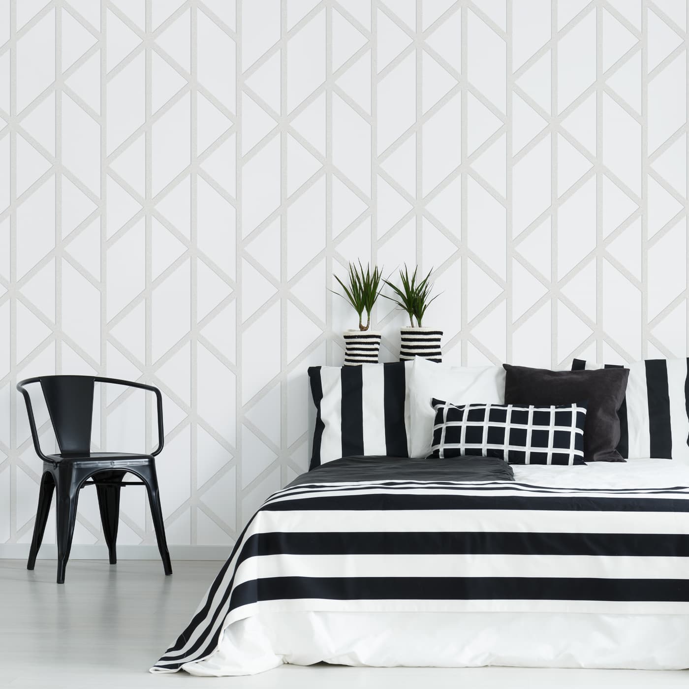 Geo Panel White Wallpaper