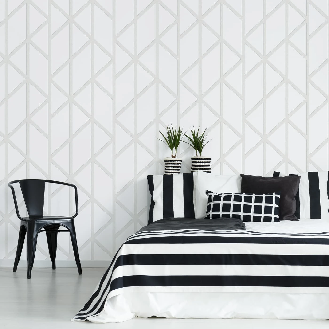 Geo Panel White Wallpaper