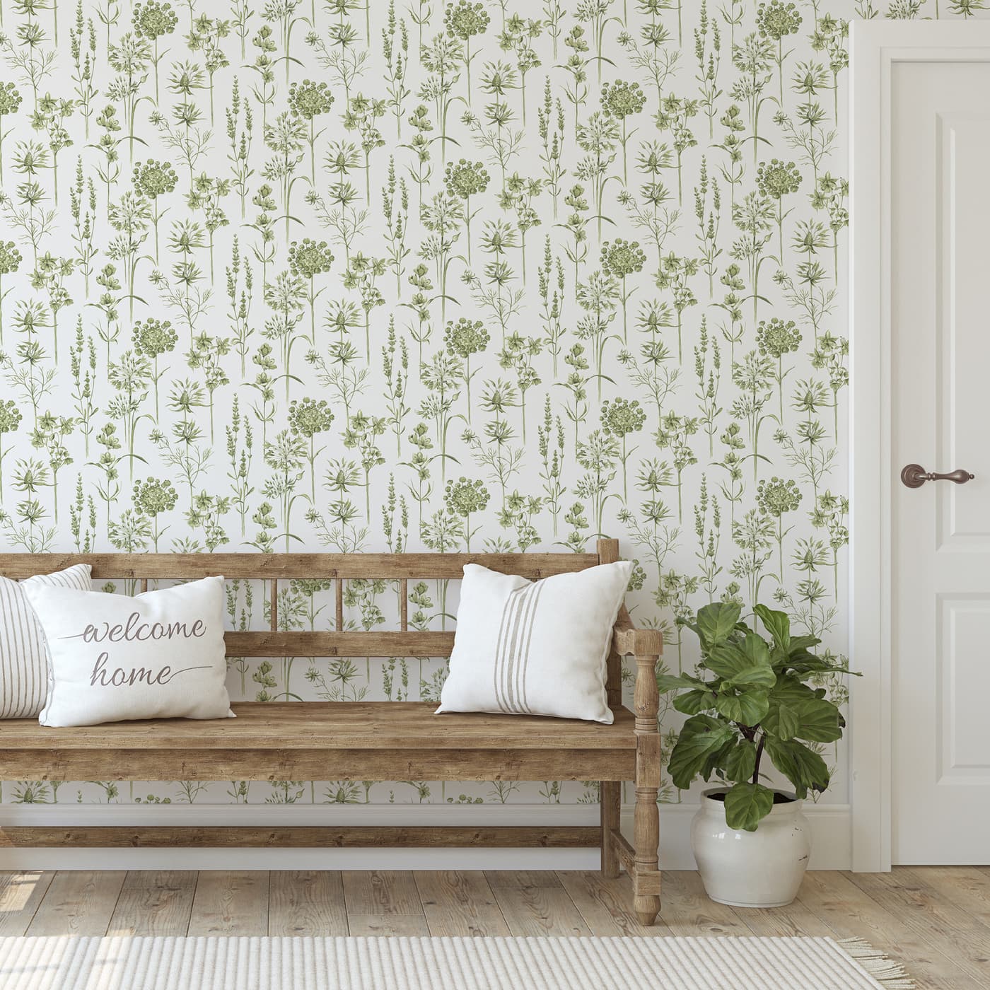 Botanical Wildflowers Wallpaper