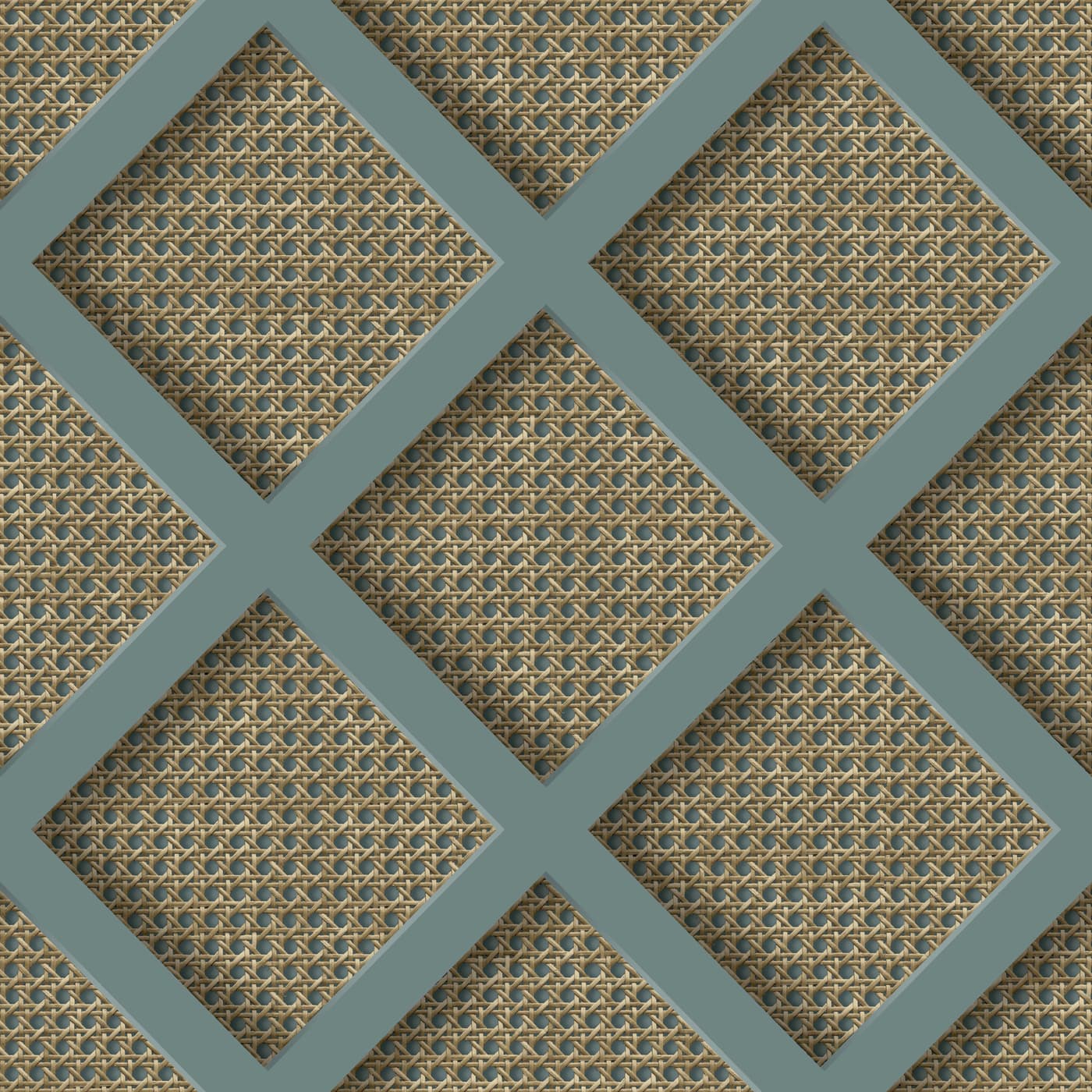 Ocean Panel Rattan Wallpaper