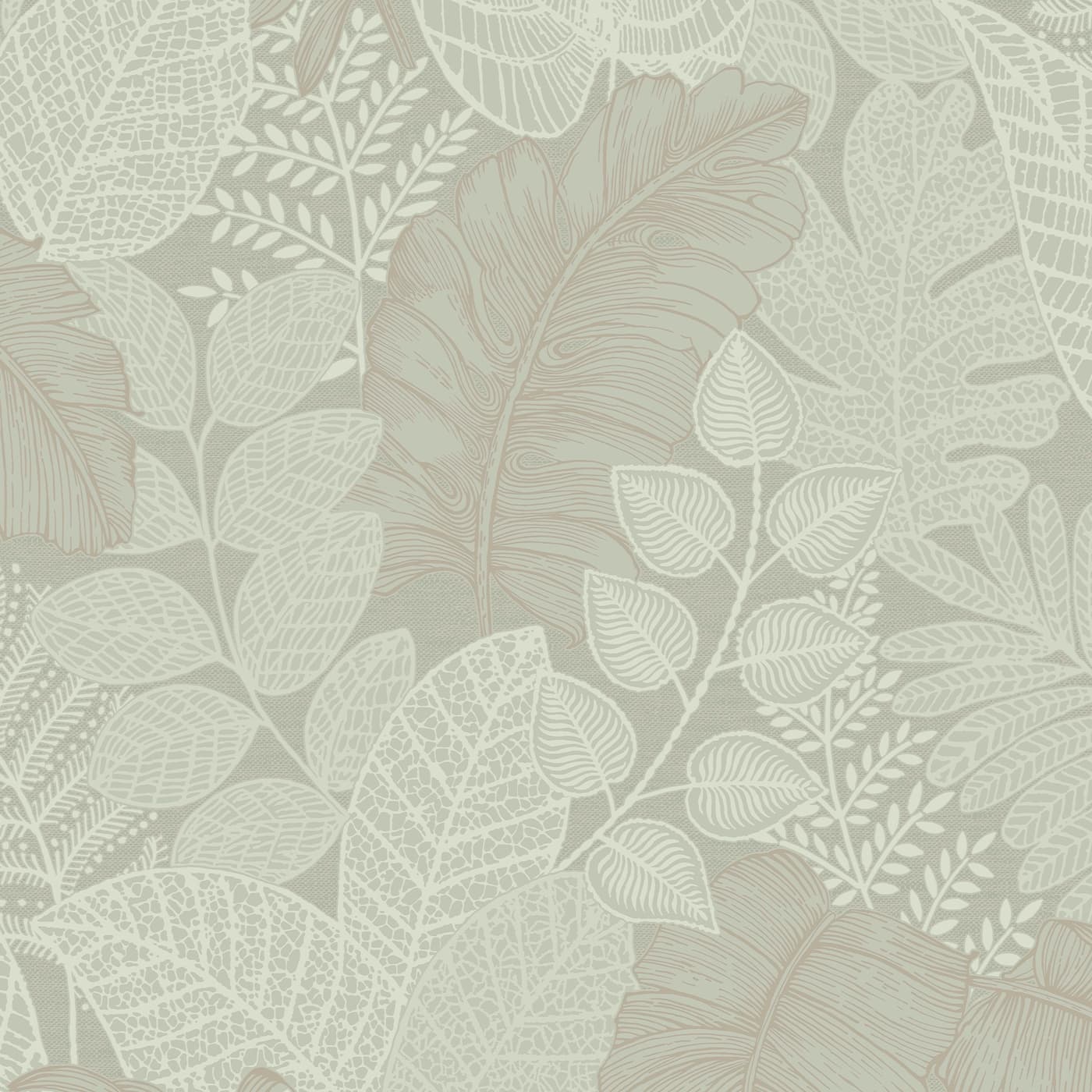 Scattered Leaves Sage Green Wallpaper