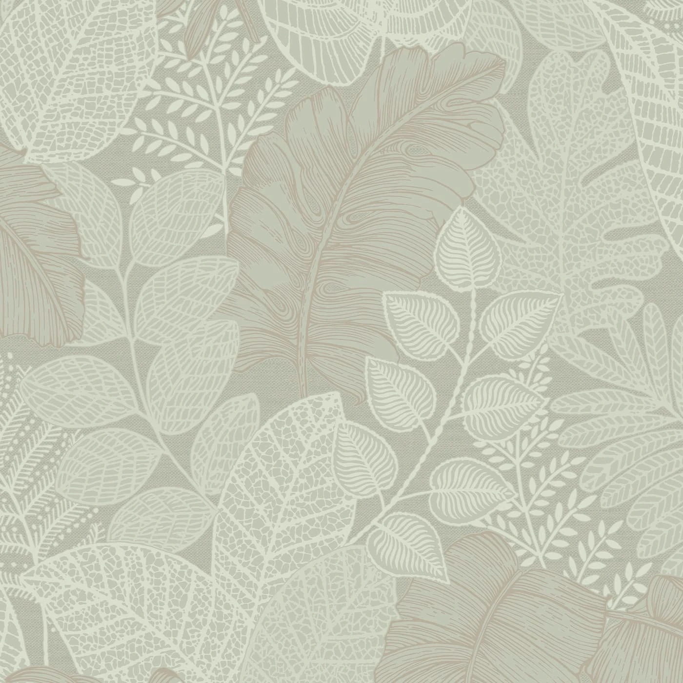 Scattered Leaves Sage Green Wallpaper