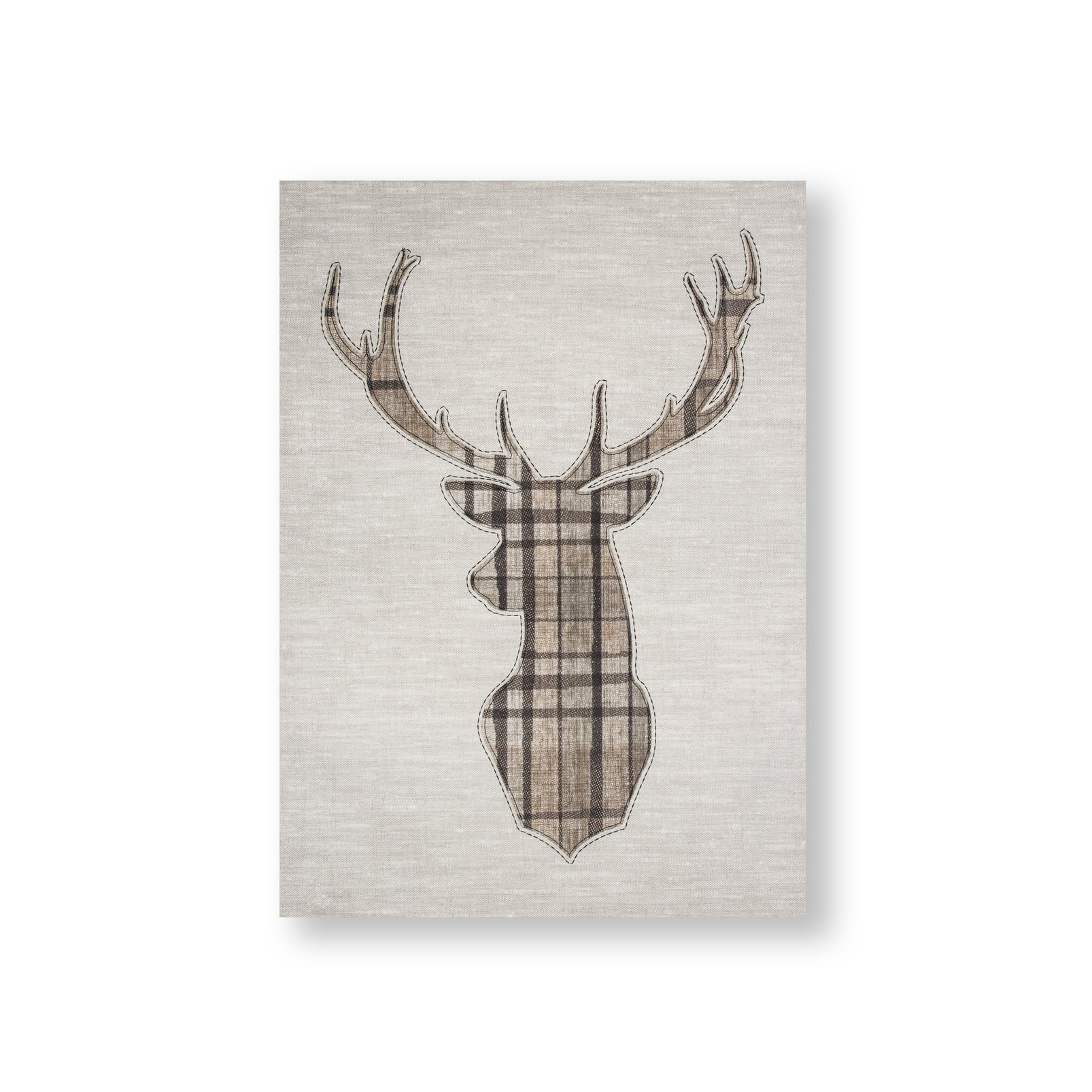 Tartan Stag Printed Canvas Wall Art