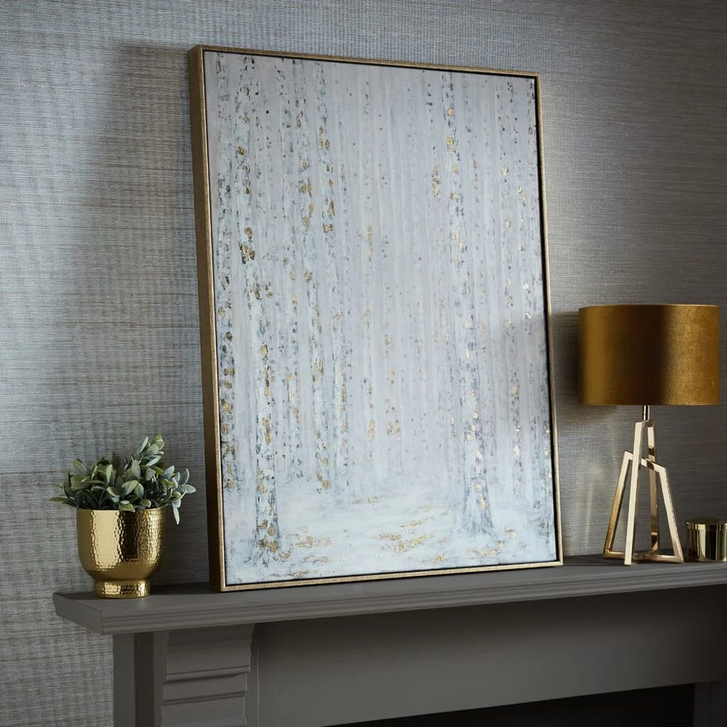 beautiful birch trees framed canvas