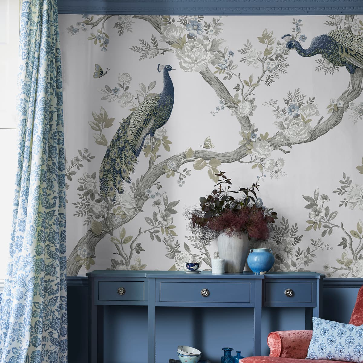 Laura Ashley Belvedere Midnight White Bespoke Mural