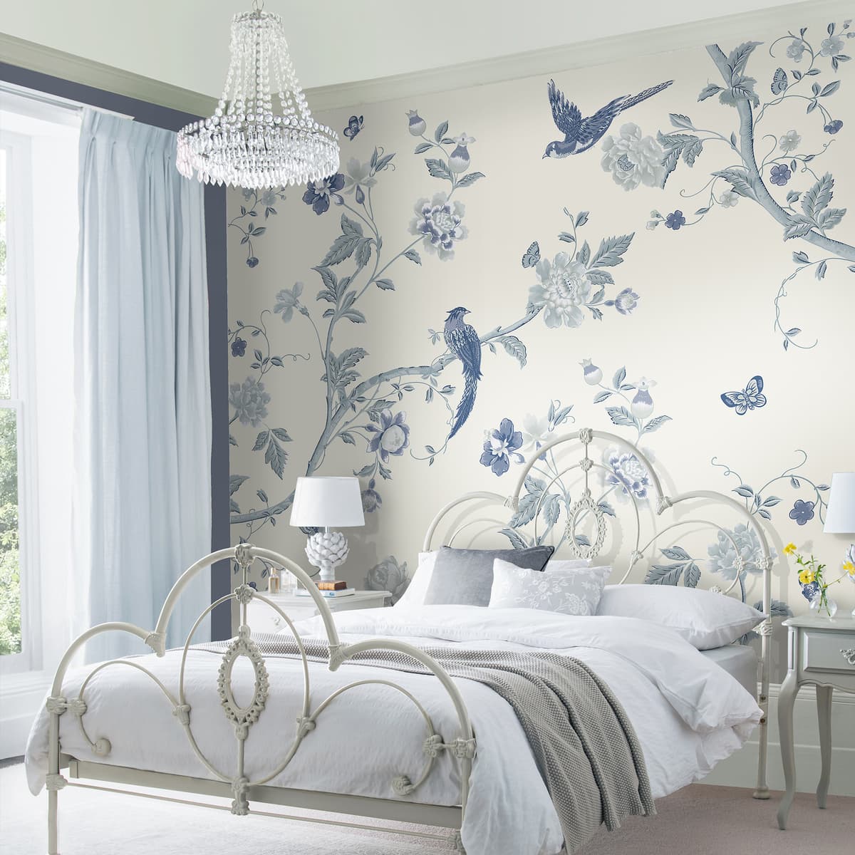 Laura Ashley Summer Palace Royal Blue Bespoke Mural