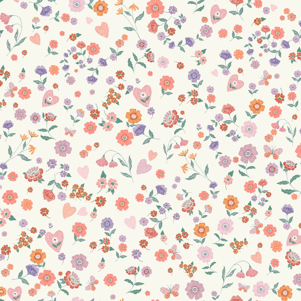 Next Woodland Ditsy Lavender and Peach Wallpaper
