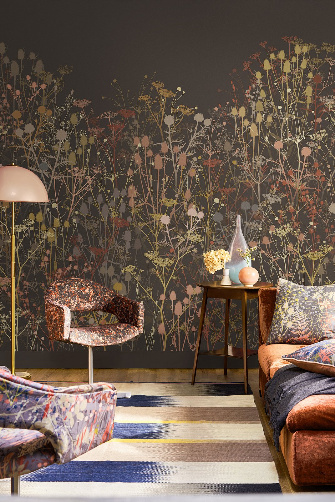 Tania's Garden Cocoa Fixed Size Mural by Clarissa Hulse