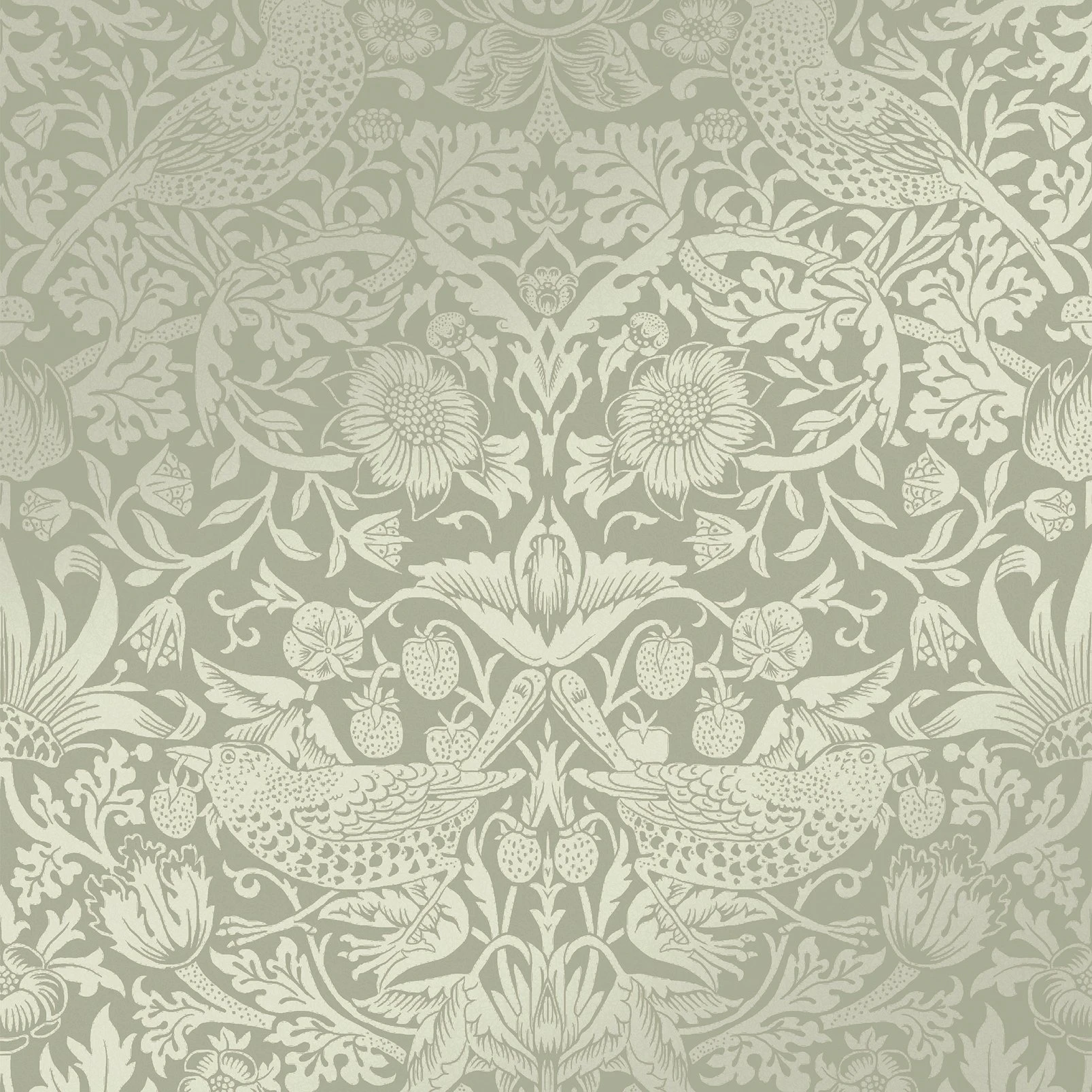 Strawberry Thief Fibrous Sage Wallpaper - 124237_TILE_STRAWBERRY THIEF FIBROUS SAGE_01.jpg