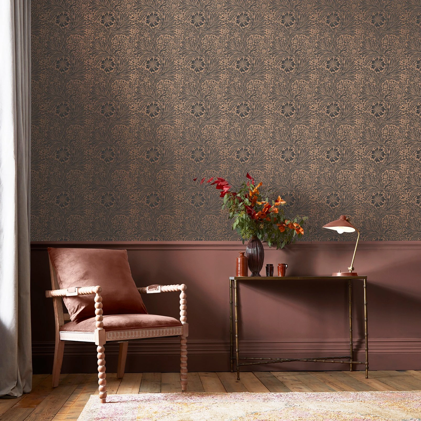 Marigold Fibrous Charcoal Wallpaper - 124254_ROOMSET_MARIGOLD FIBROUS CHARCOAL_01.jpg