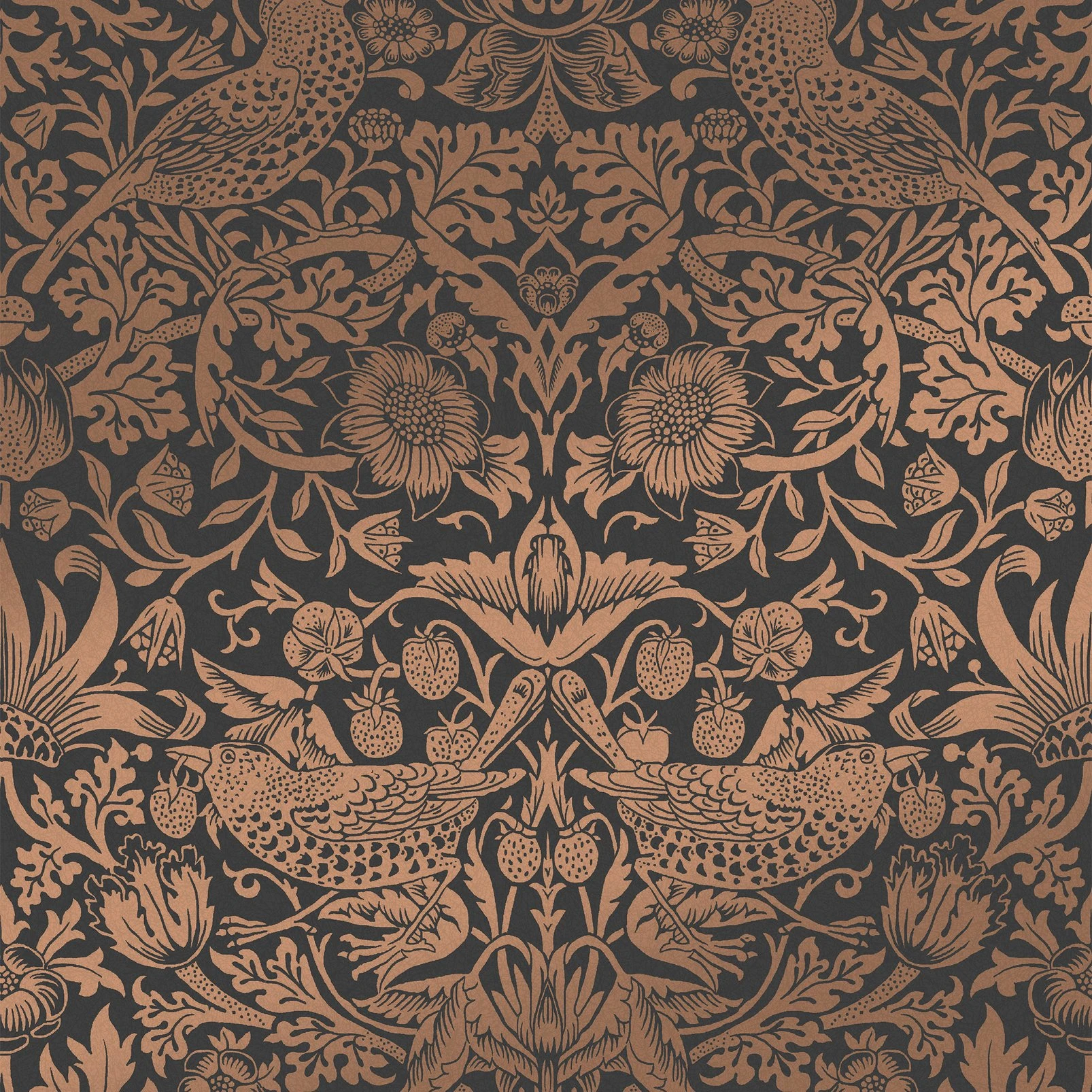 Strawberry Thief Fibrous Charcoal Wallpaper - 124236_TILE_STRAWBERRY THIEF FIBROUS CHARCOAL_01.jpg