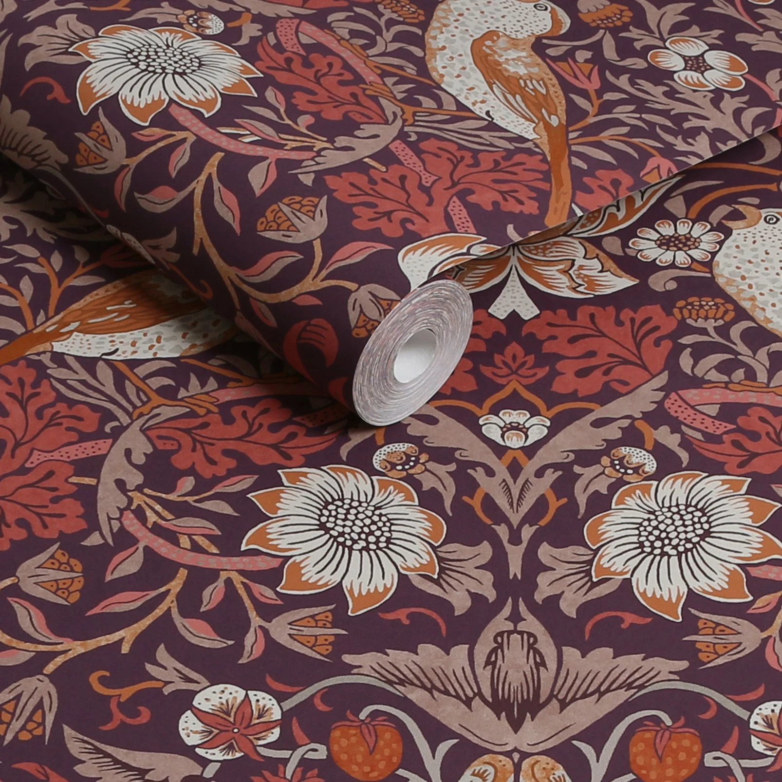 Strawberry Thief Plum Wallpaper - 124229_ROLLSHOT_STRAWBERRY THIEF PLUM.jpg