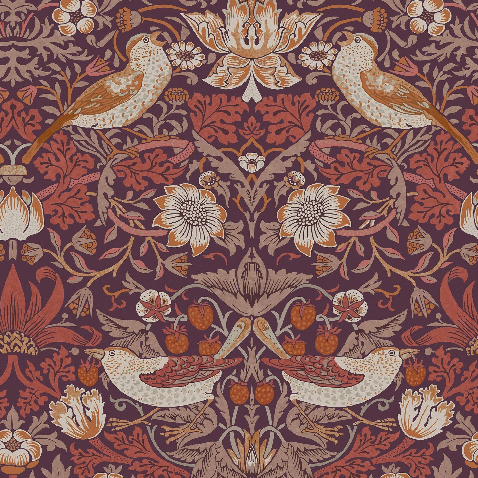 Strawberry Thief Plum Wallpaper - 124229_TILE_STRAWBERRY THIEF PLUM_01.jpg