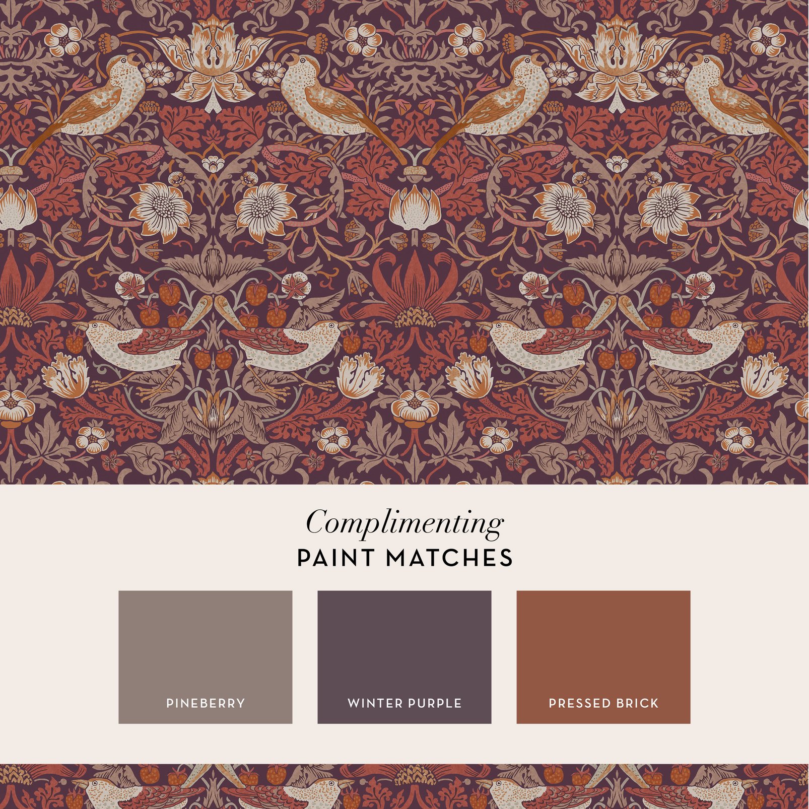 Strawberry Thief Plum Wallpaper - 124229_FLATLAY_STRAWBERRY THIEF PLUM_01.jpg