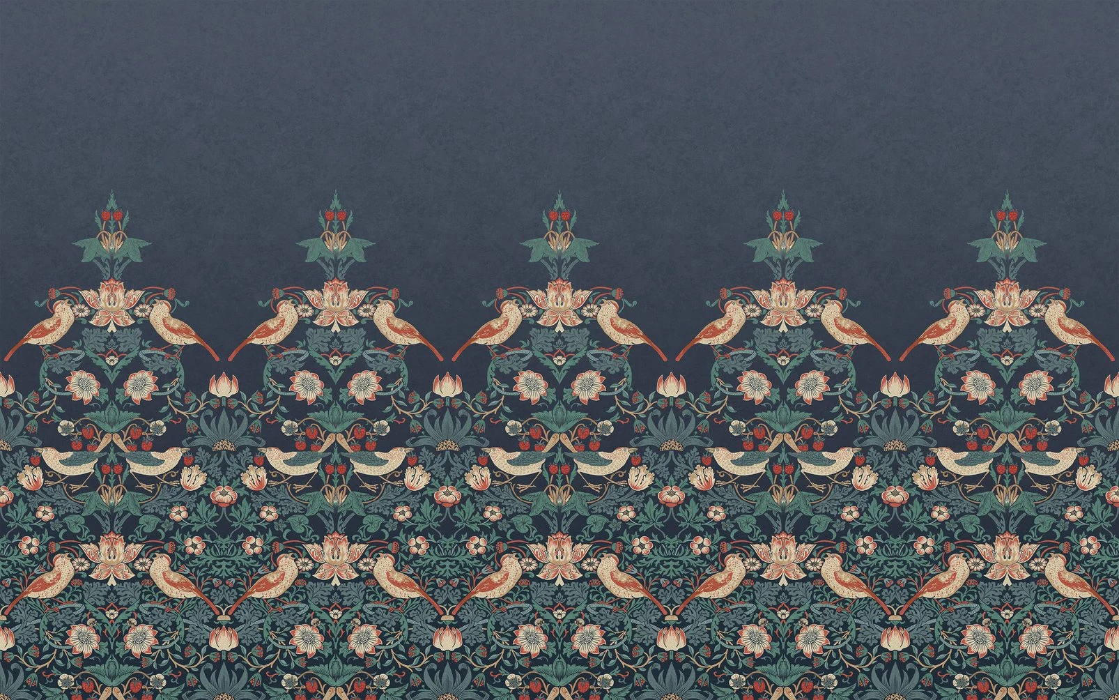 Strawberry Thief Navy Bespoke Mural