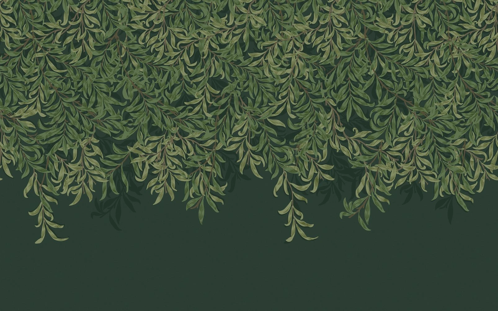 Willow Bough Deep Green Bespoke Mural