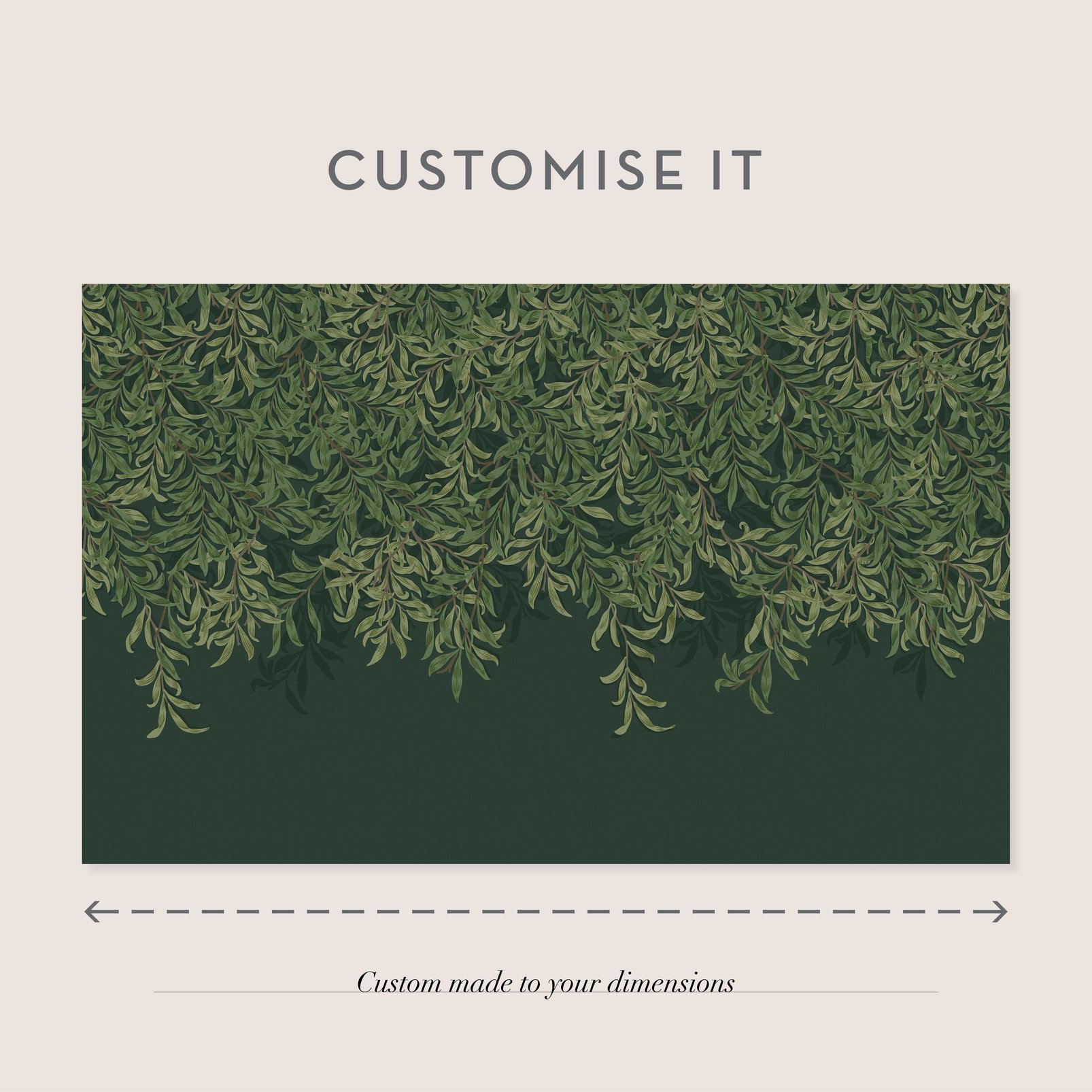Willow Bough Deep Green Bespoke Mural