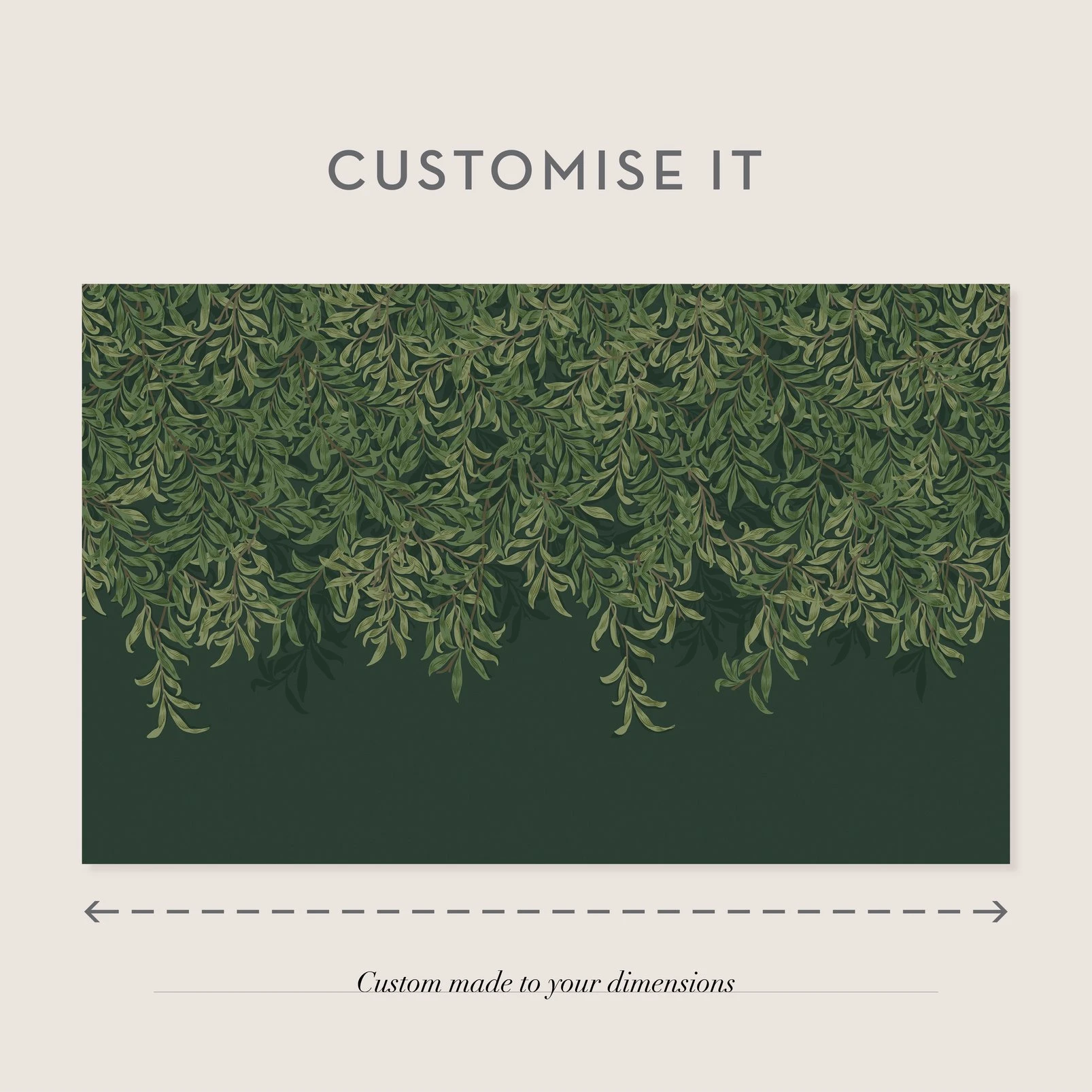 Willow Bough Deep Green Bespoke Mural