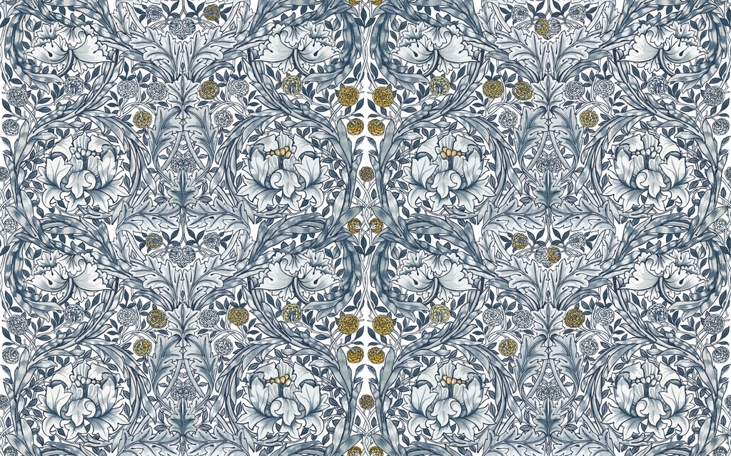 African Marigold Blue Bespoke Mural