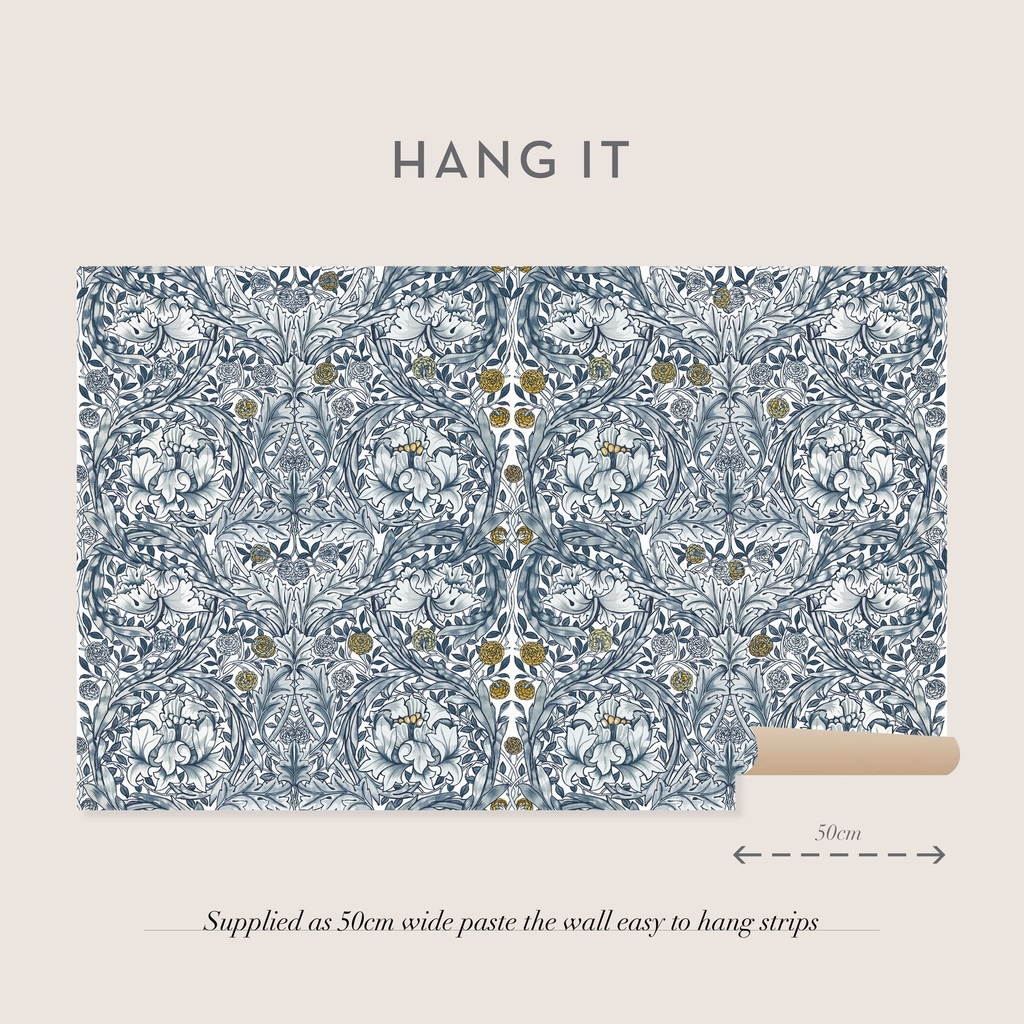 African Marigold Blue Bespoke Mural