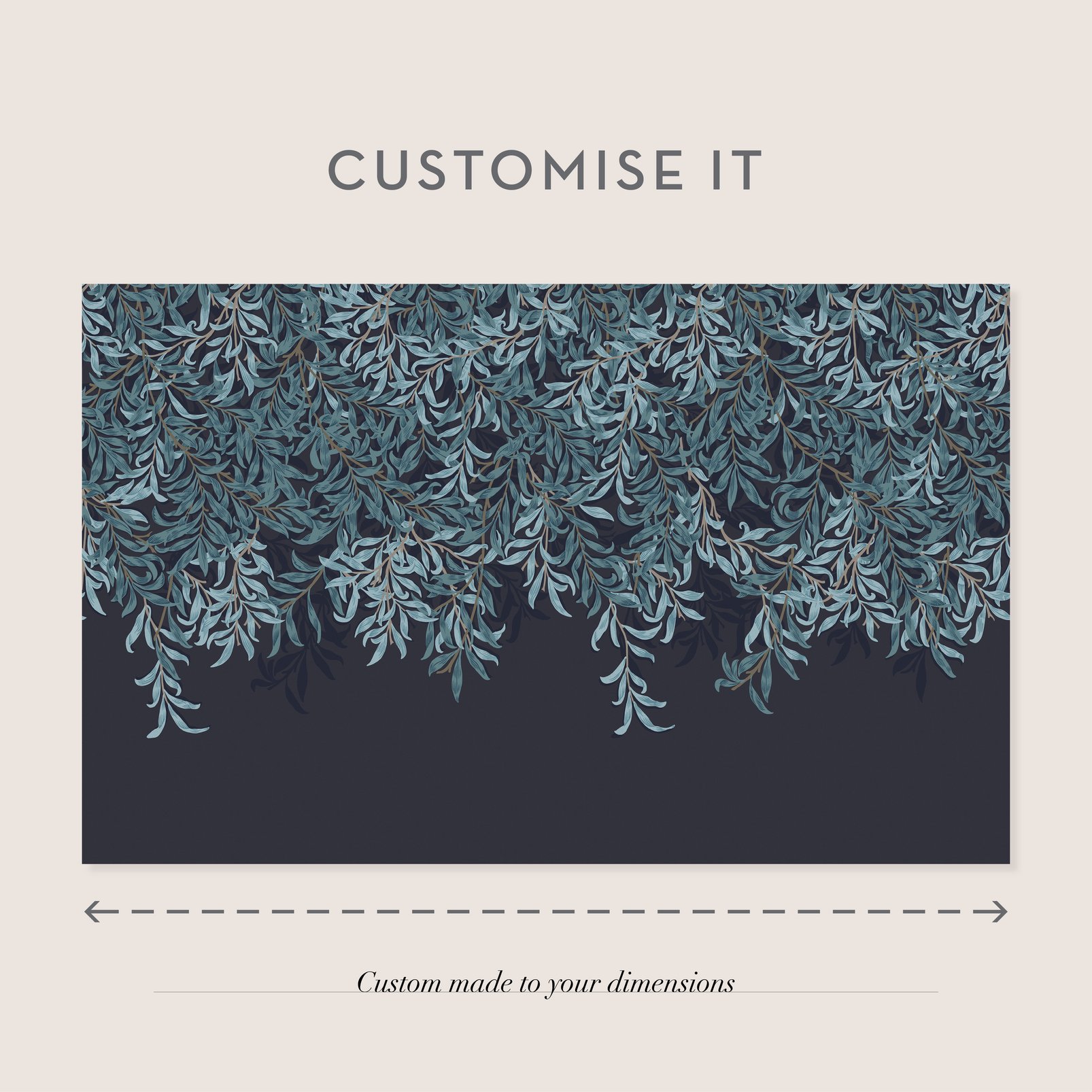 Willow Bough Navy Bespoke Mural