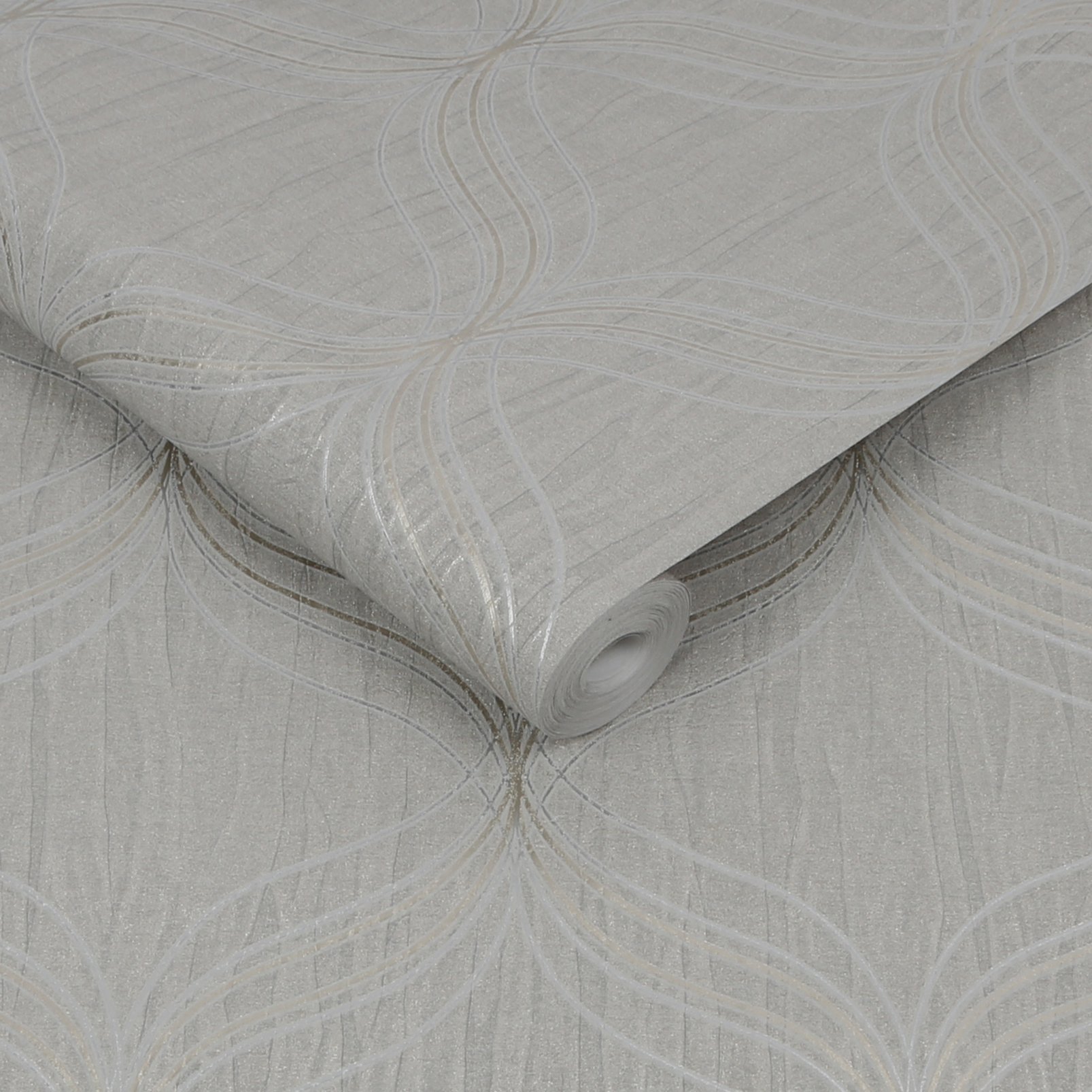 Optical Geo Silver Wallpaper