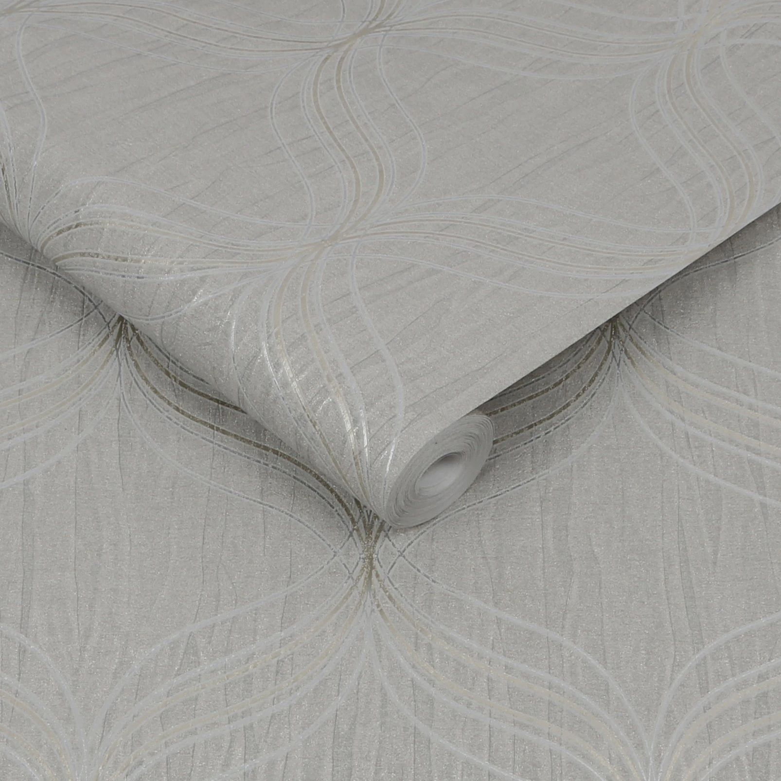 Optical Geo Silver Wallpaper