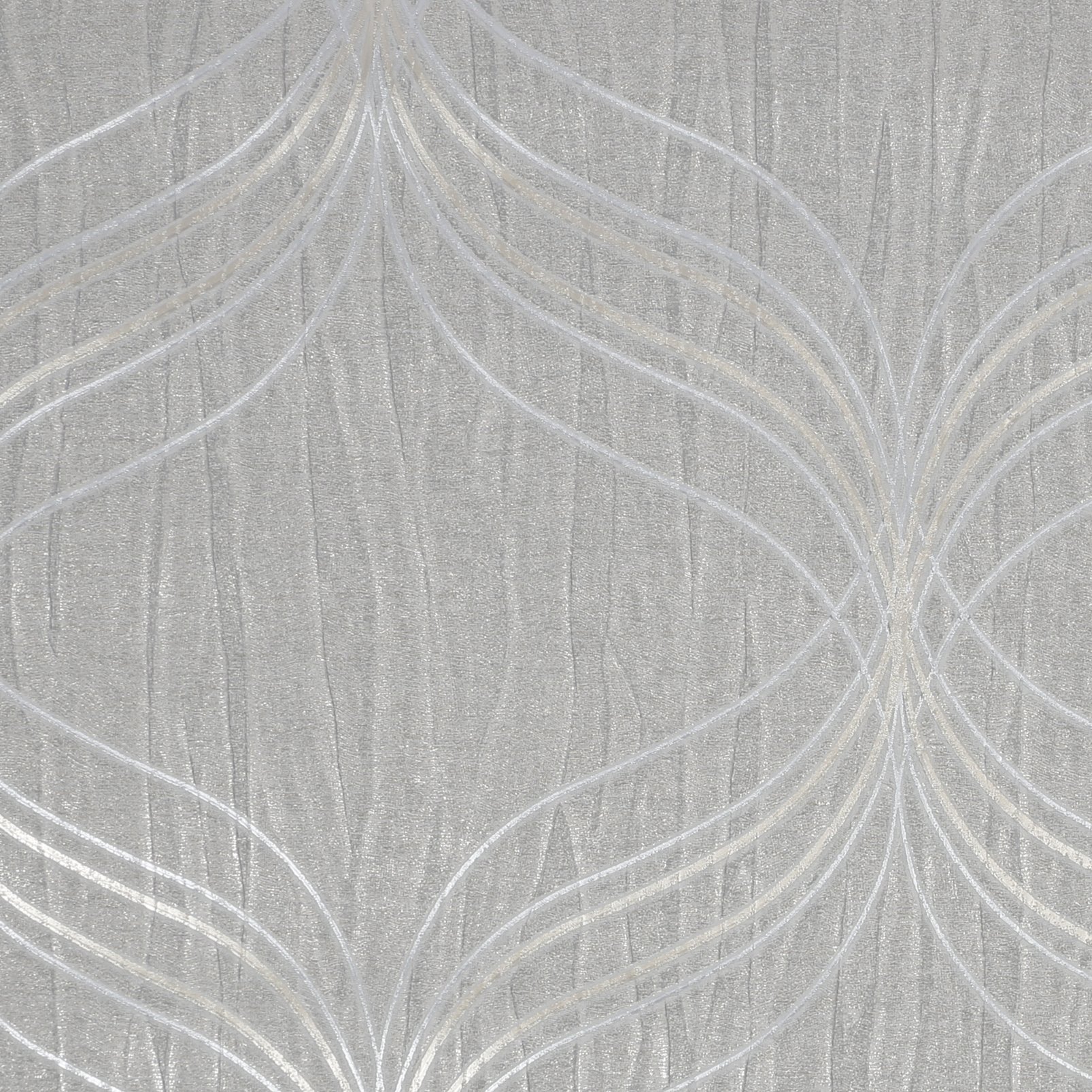 Optical Geo Silver Wallpaper