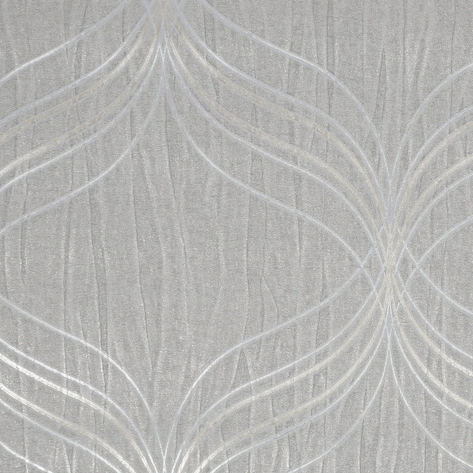 Optical Geo Silver Wallpaper
