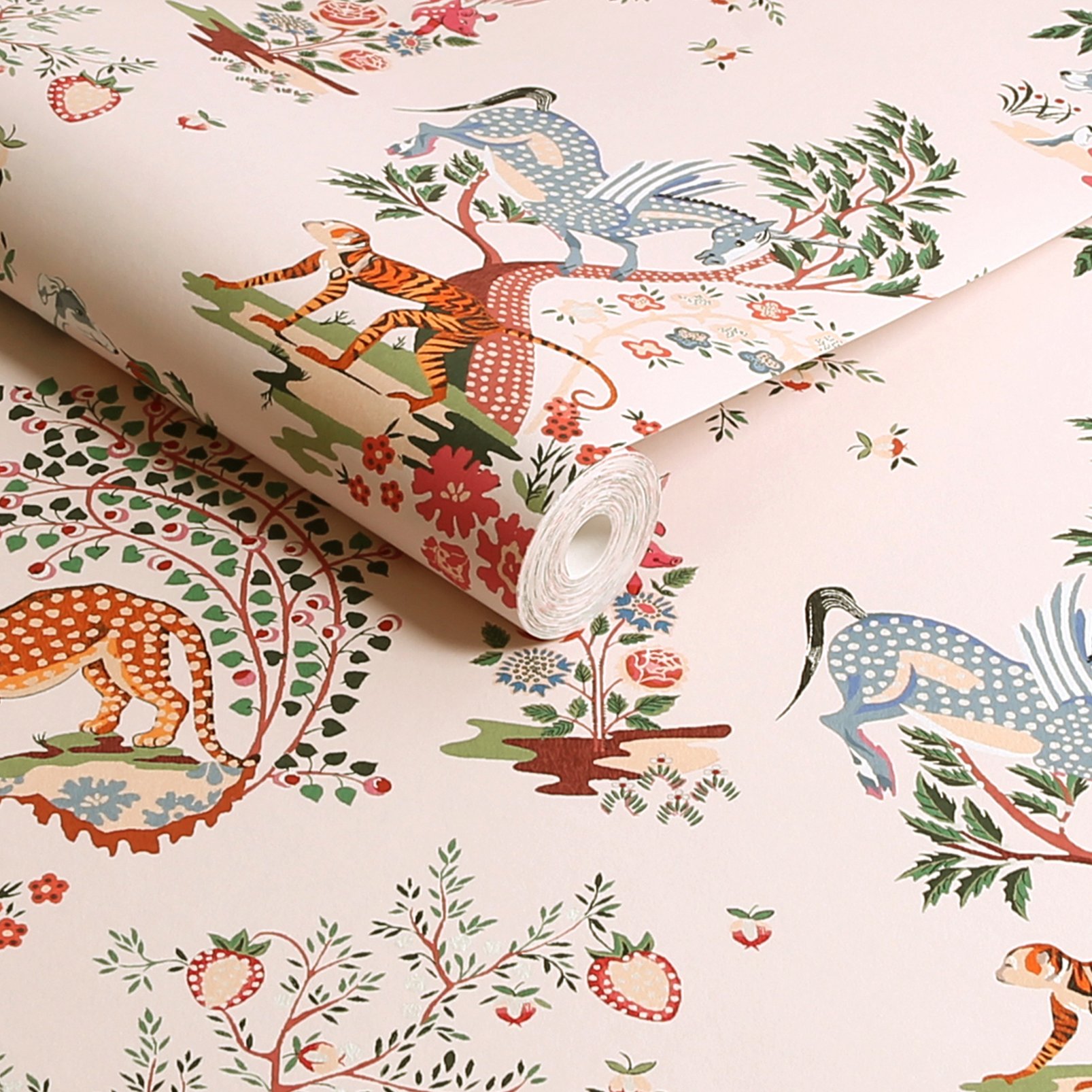 Cath Kidston Painted Kingdom Pink Wallpaper