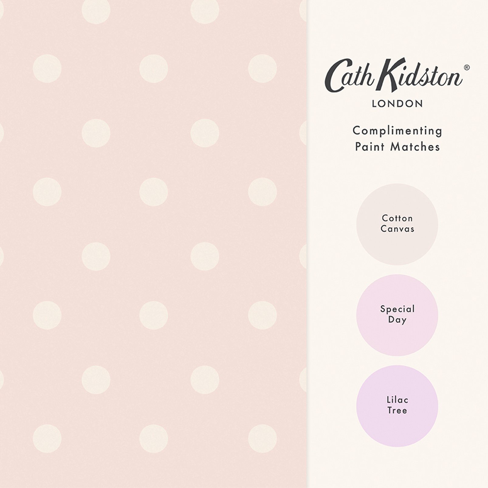 Cath Kidston Button Spot Pink Wallpaper
