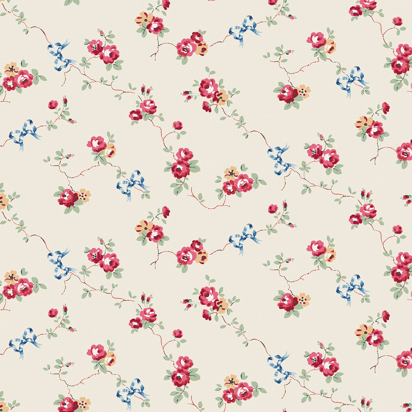 Cath Kidston Rose & Bows Cream Wallpaper