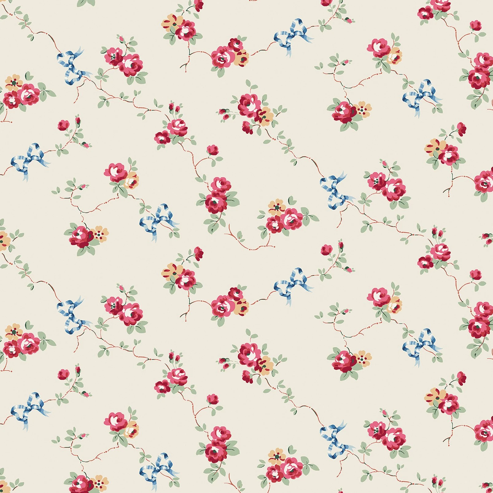 Cath Kidston Rose & Bows Cream Wallpaper