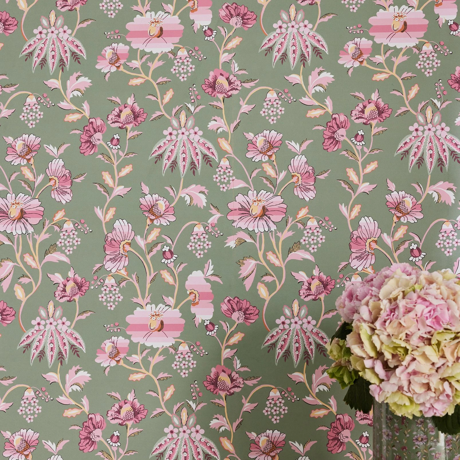 Cath Kidston Friendship Garden Sage Wallpaper