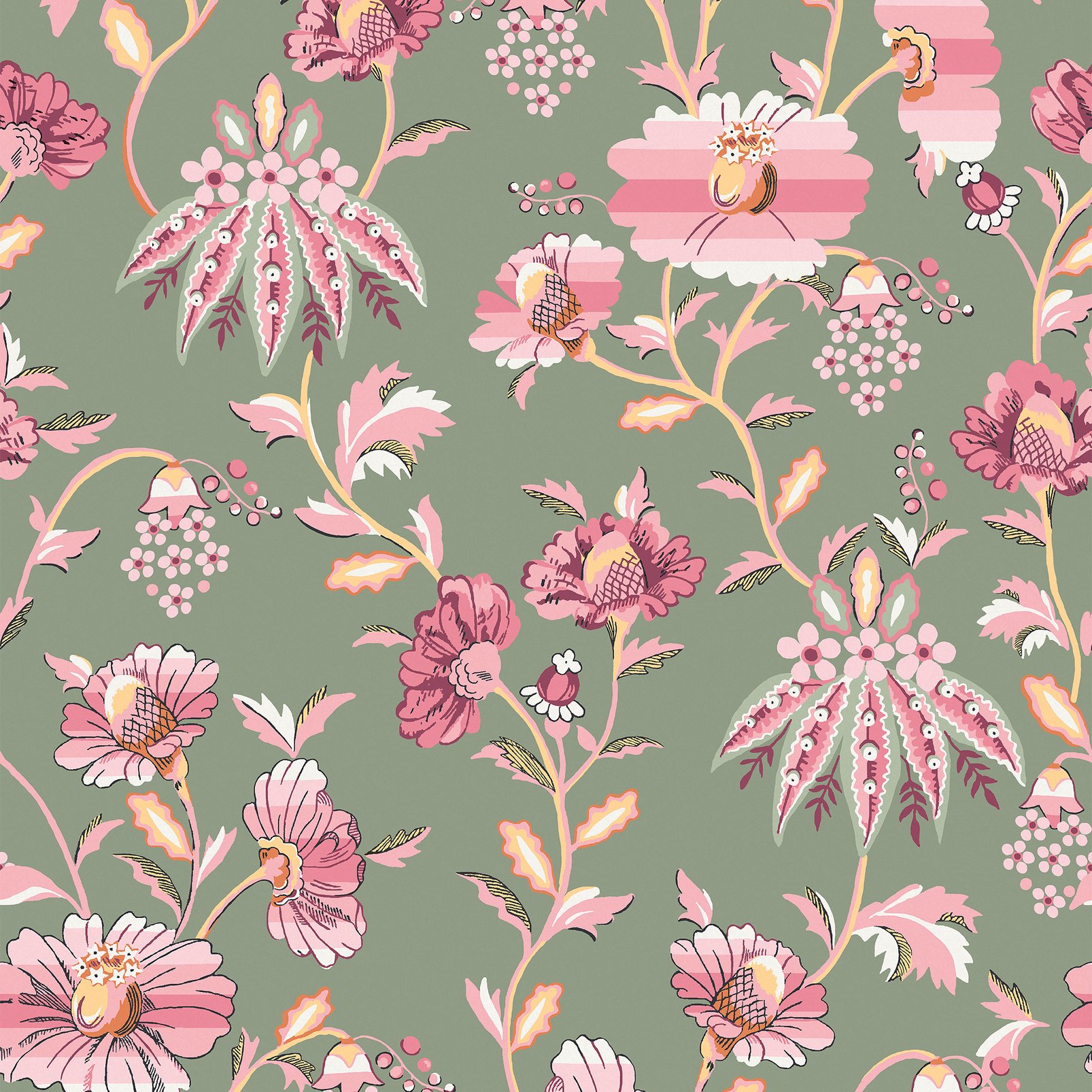 Cath Kidston Friendship Garden Sage Wallpaper