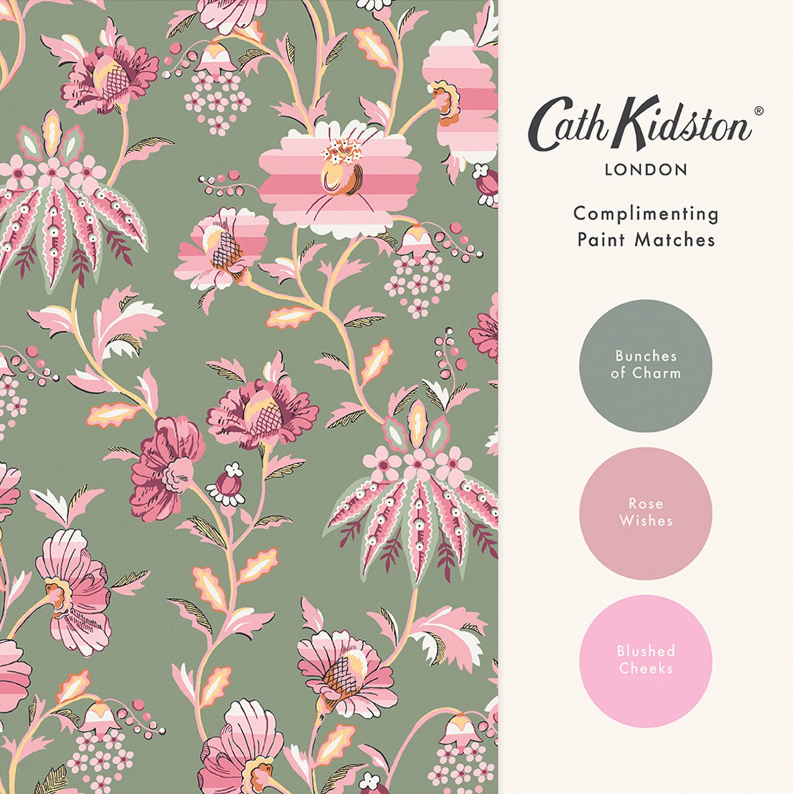 Cath Kidston Friendship Garden Sage Wallpaper