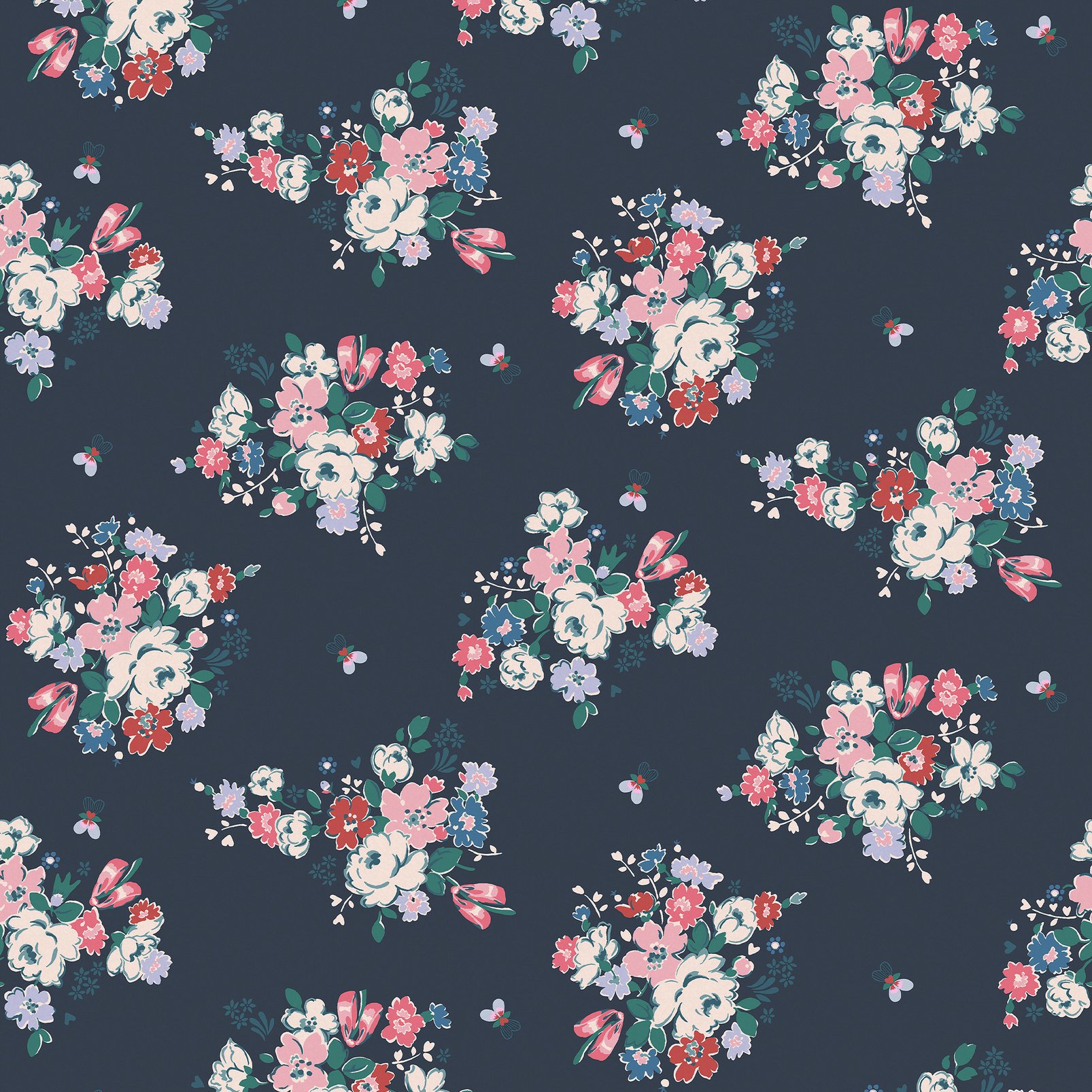 Cath Kidston Clifton Floral Navy Wallpaper