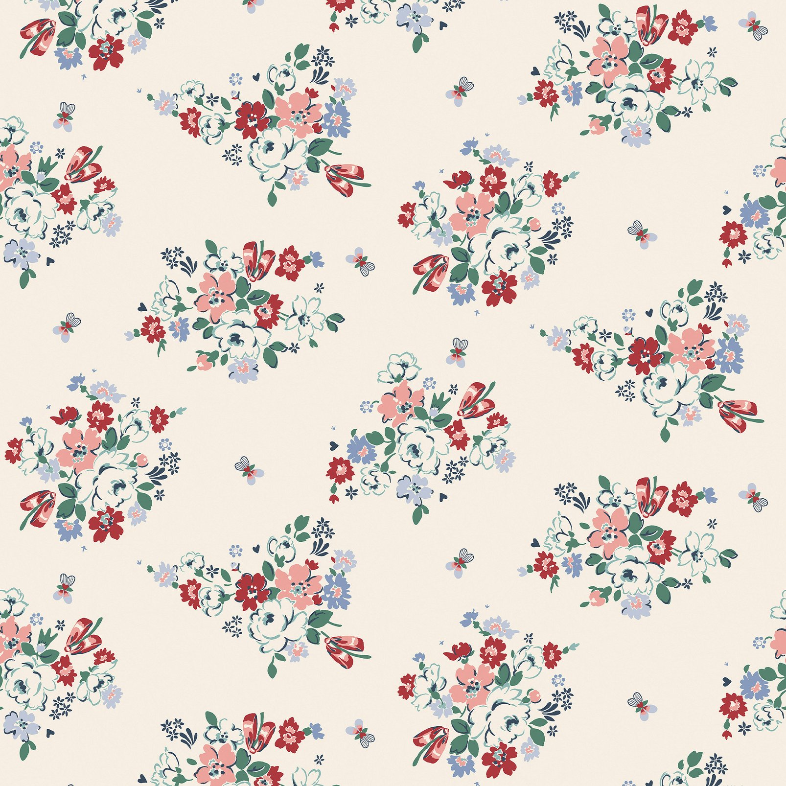 Cath Kidston Clifton Floral Cream Wallpaper