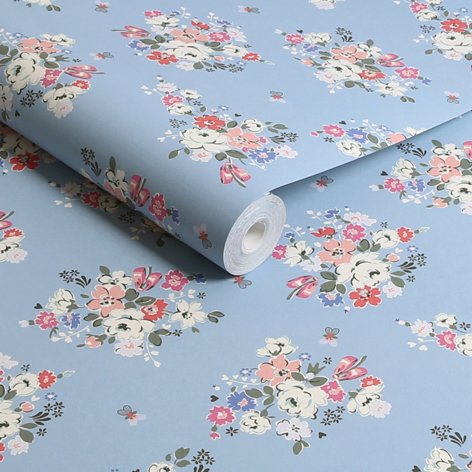 Cath Kidston Clifton Floral Blue Wallpaper