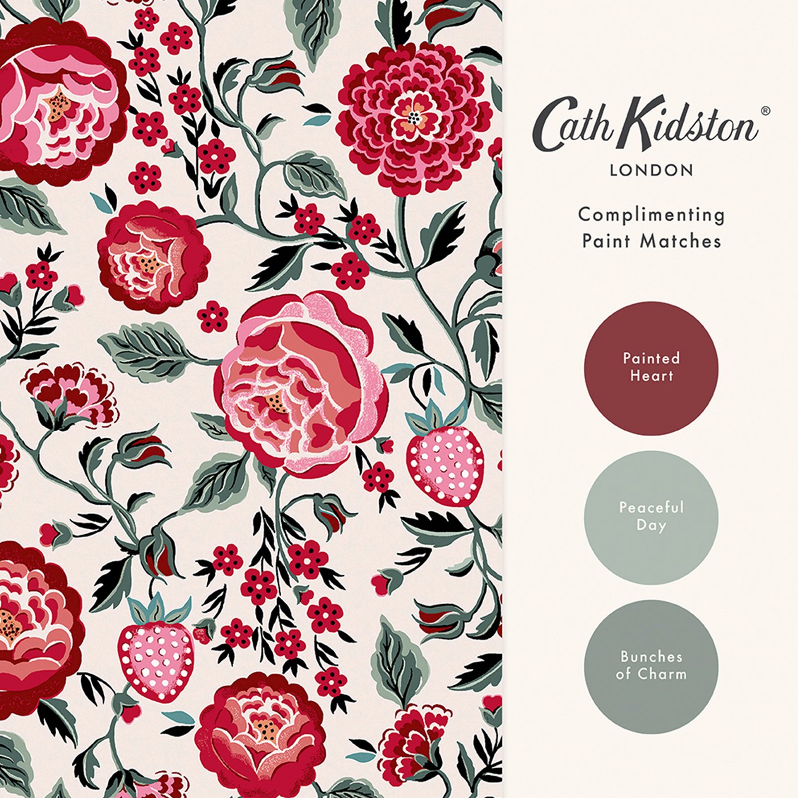 Cath Kidston Strawberry Garden Rose Wallpaper