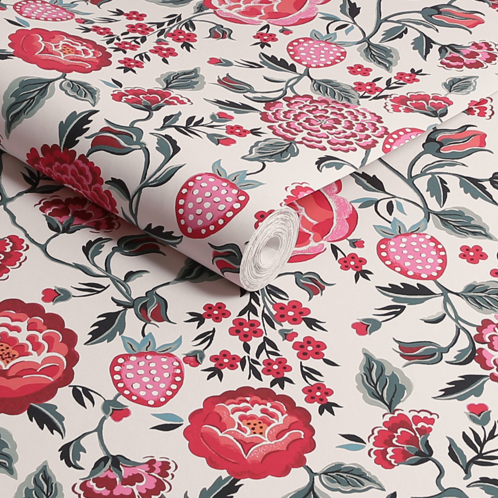 Cath Kidston Strawberry Garden Rose Wallpaper