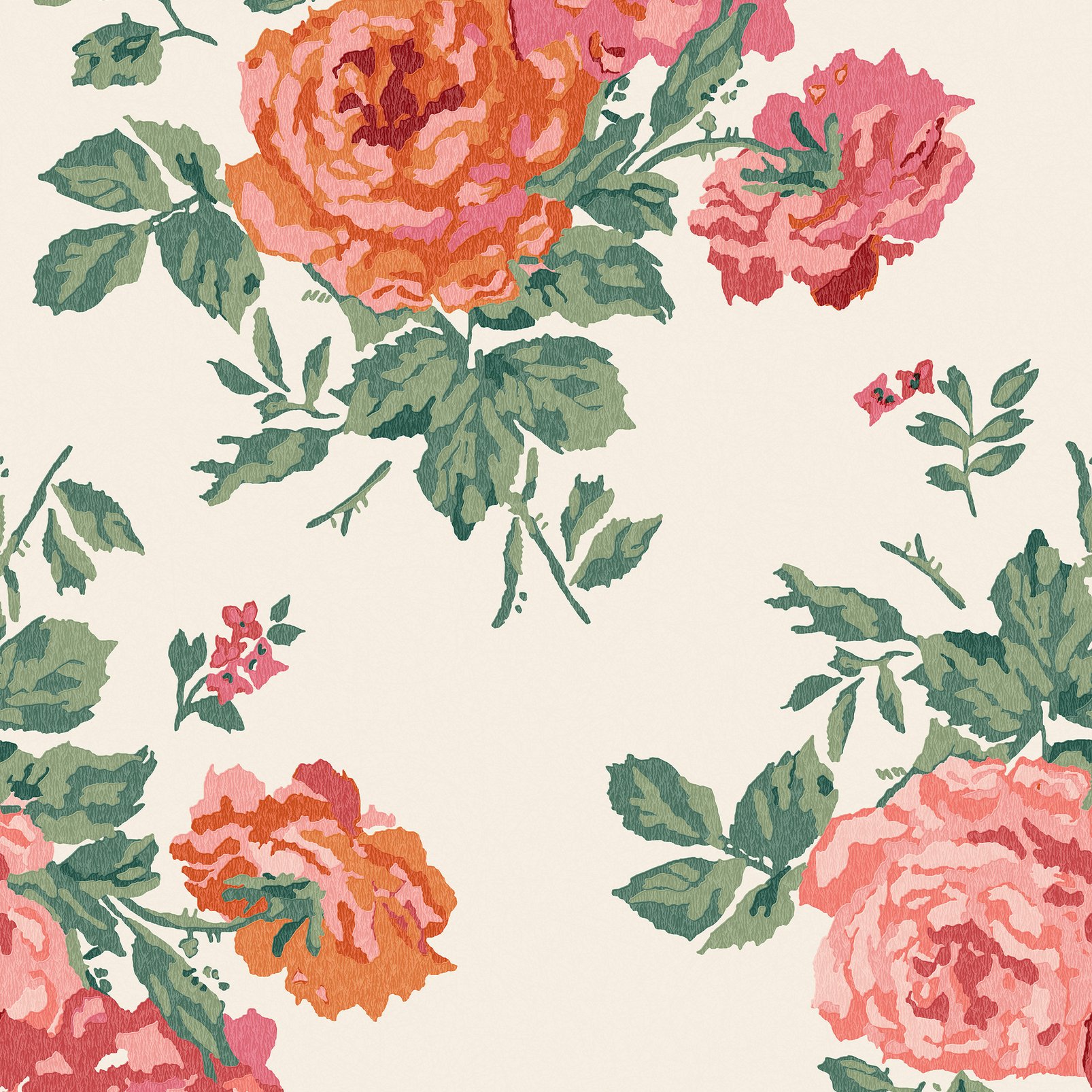 Cath Kidston Archive Rose Pink Blooms Wallpaper