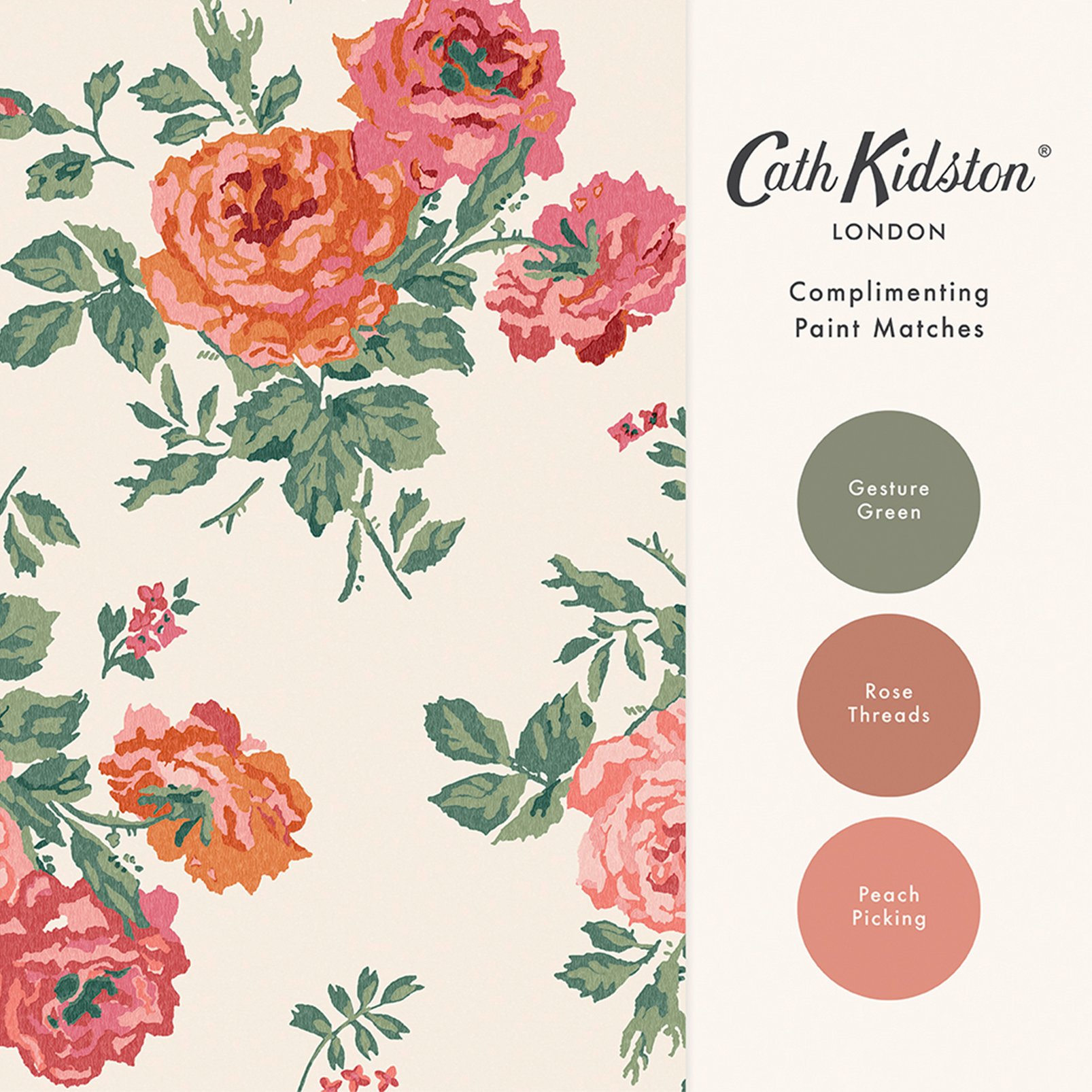 Cath Kidston Archive Rose Pink Blooms Wallpaper