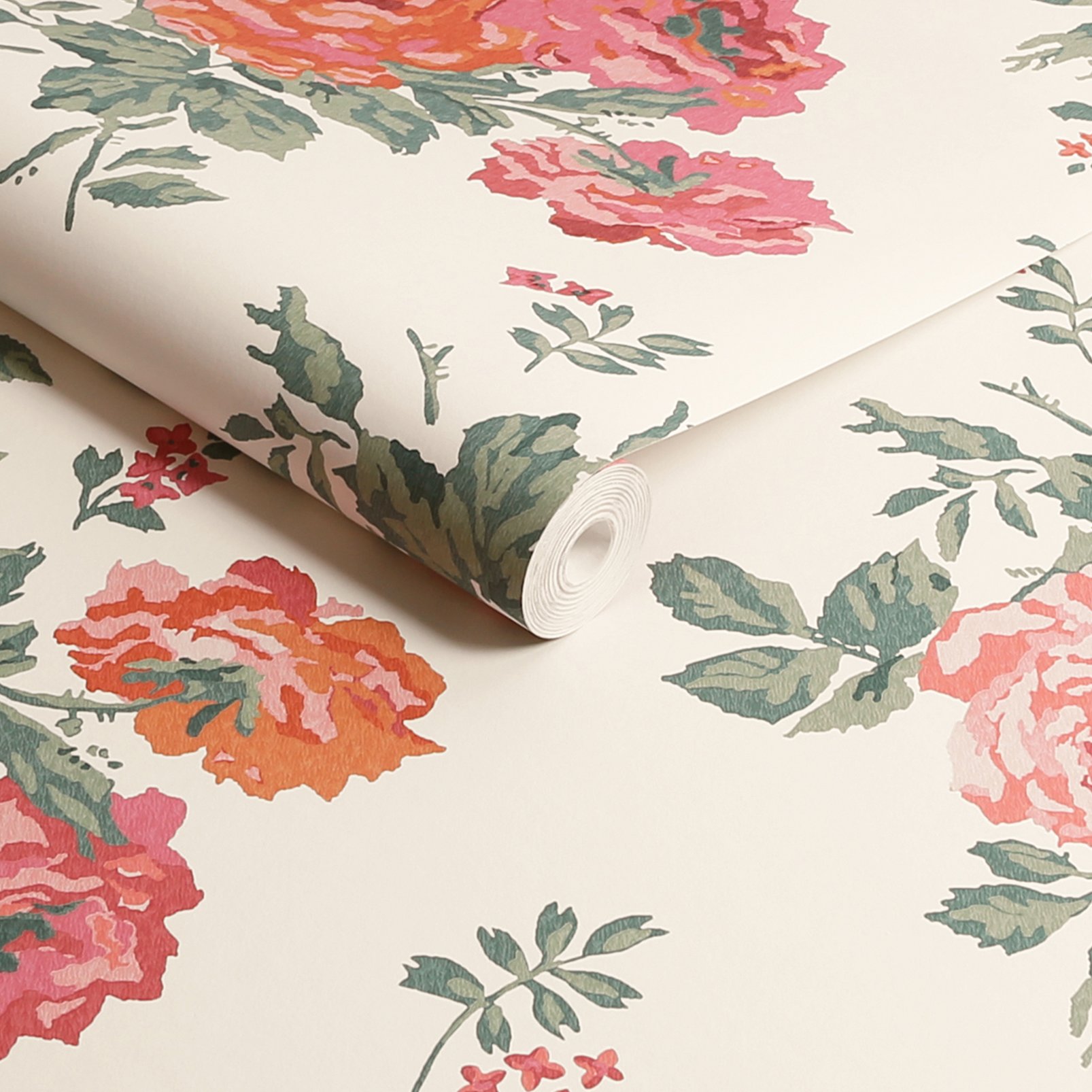 Cath Kidston Archive Rose Pink Blooms Wallpaper