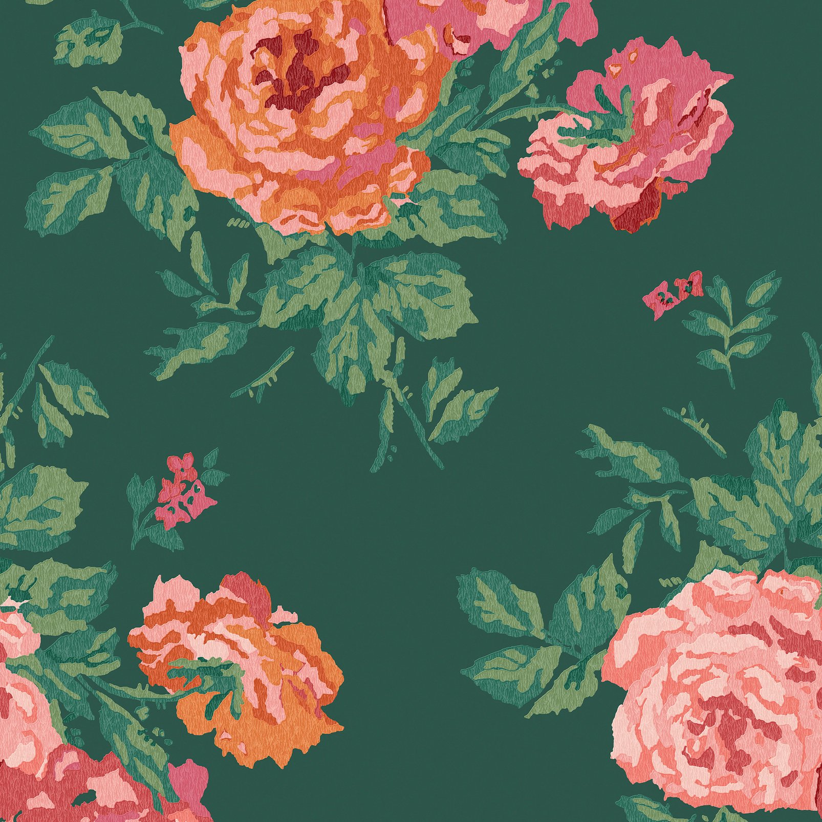 Cath Kidston Archive Rose Green Wallpaper