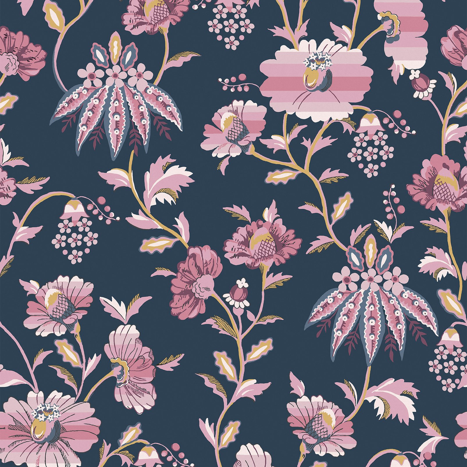 Cath Kidston Friendship Garden Navy Wallpaper