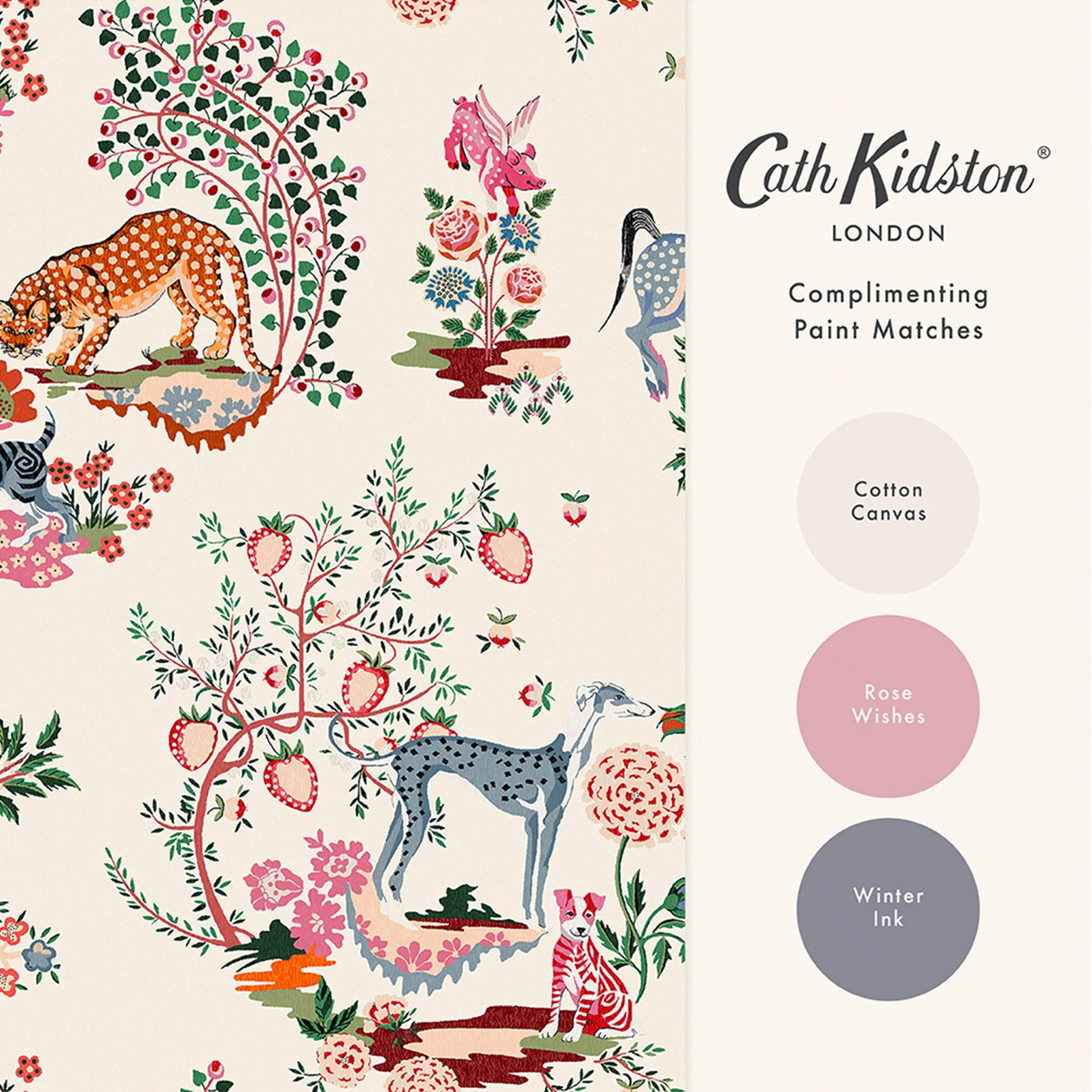 Cath Kidston Painted Kingdom Natural Wallpaper