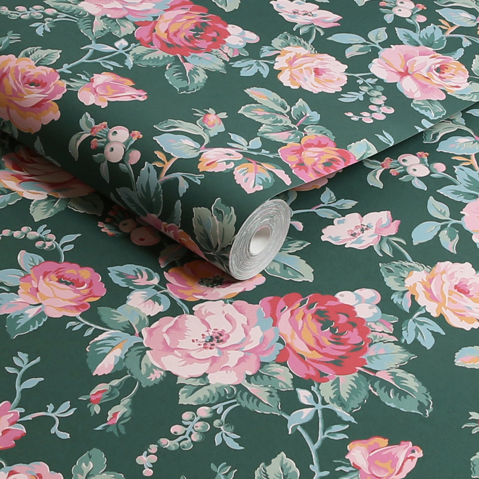 Cath Kidston Garden Rose Green Wallpaper