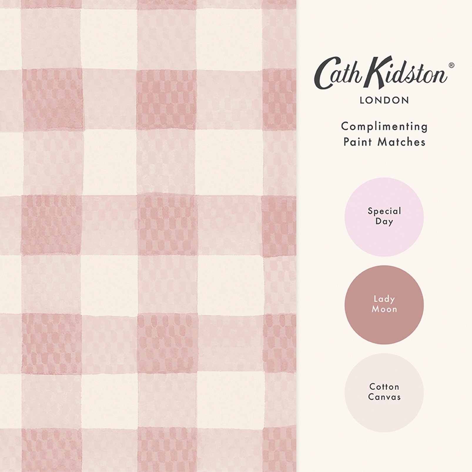 Cath Kidston Painted Gingham Pink Wallpaper