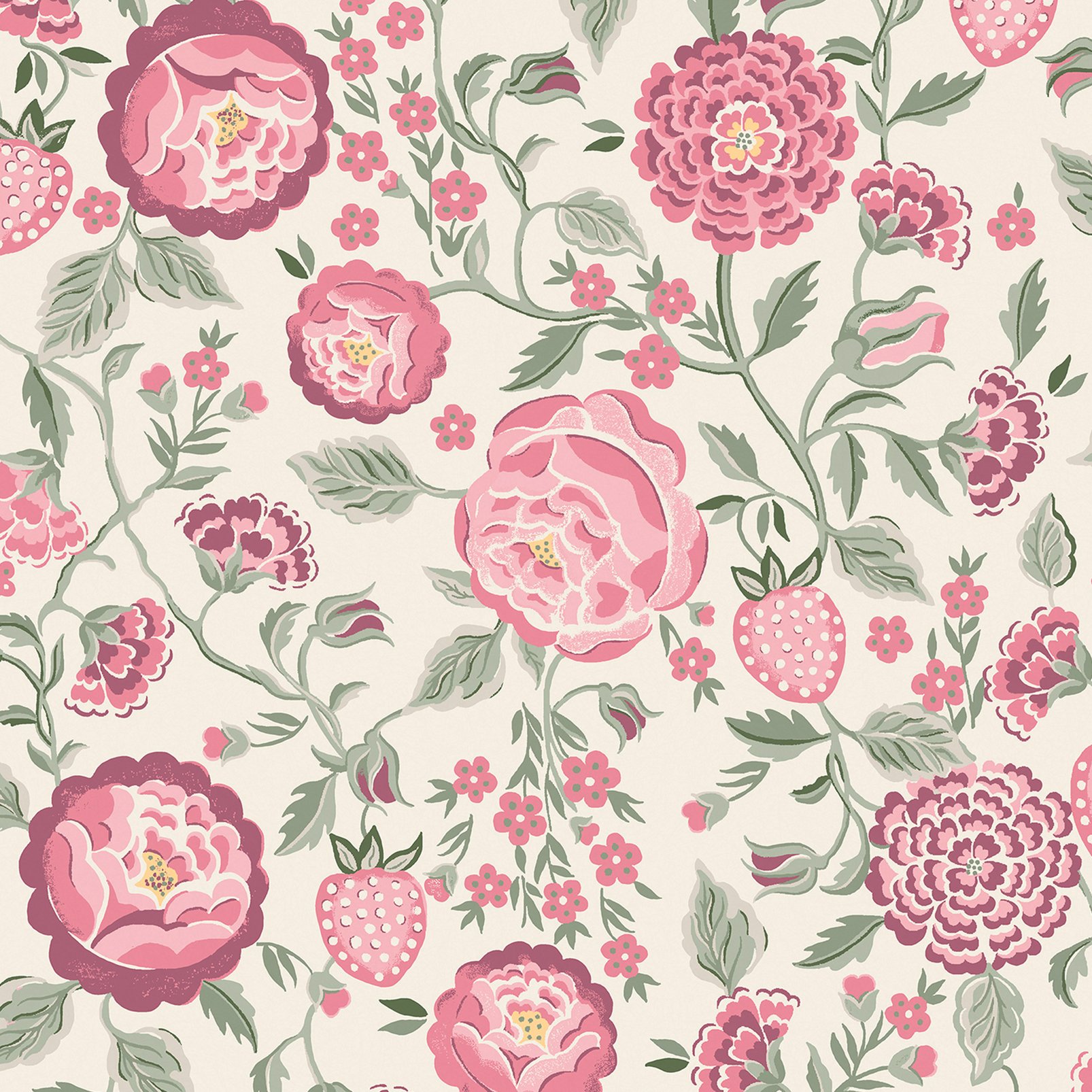 Cath Kidston Strawberry Garden Spring Wallpaper
